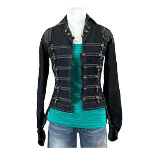 Byron Lars Beauty Mark Military Denim Jacket Womens Size 4 NWT Michael Jackson